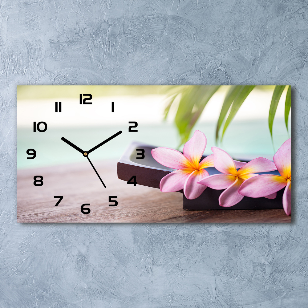 Ceas de perete modern din sticla plumeria