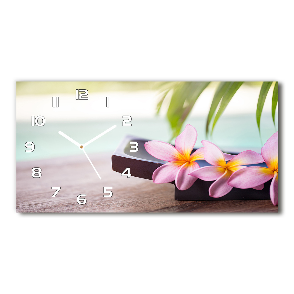 Ceas de perete modern din sticla plumeria