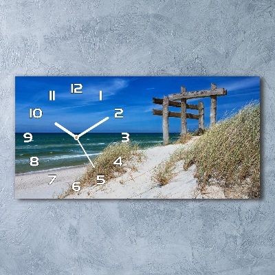Ceas de perete orizontal din sticlă dune de coastă