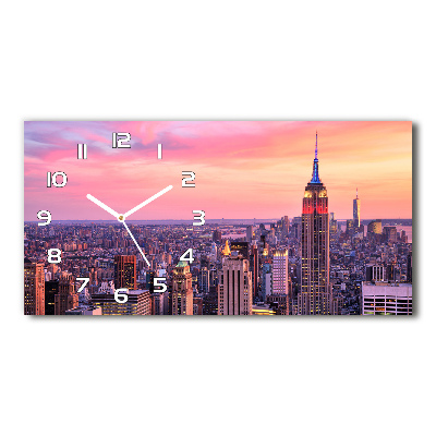 Ceas de perete orizontal din sticlă New York West
