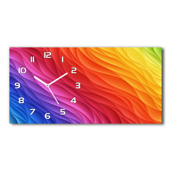 Ceas de perete orizontal din sticlă valuri colorate