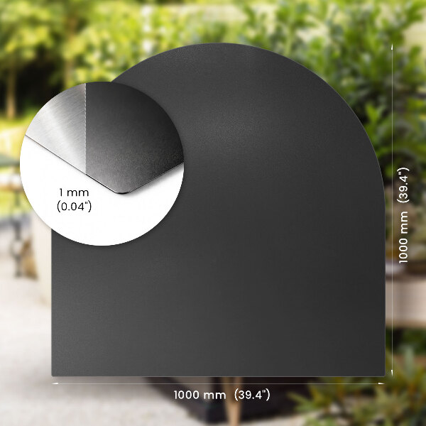Suport pentru grătar de formă semiovală cu dimensiunea 100x100 cm
