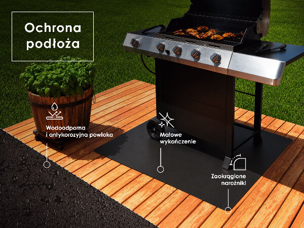 Suport pentru grătar de formă semiovală cu dimensiunea 100x100 cm