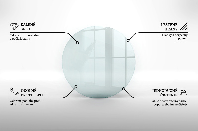 Sticlă sub șemineu rotund transparent