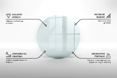 Sticlă sub șemineu rotund transparent