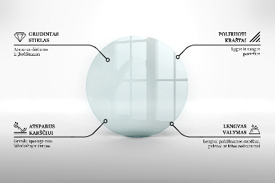 Sticlă sub șemineu rotund transparent