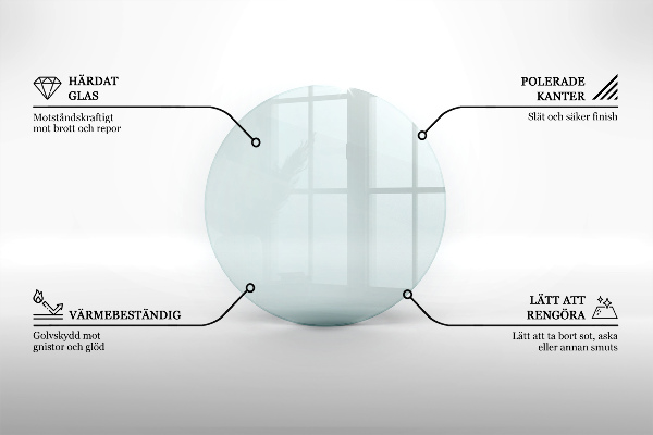 Sticlă sub șemineu rotund transparent