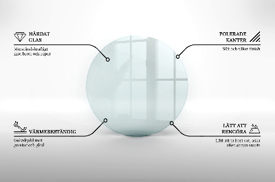 Sticlă sub șemineu rotund transparent