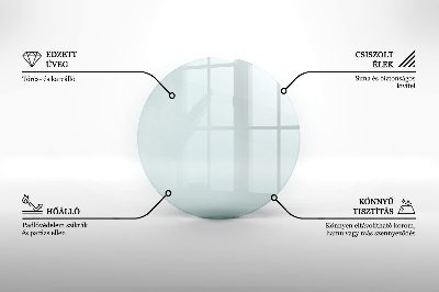 Sticlă sub șemineu rotund transparent