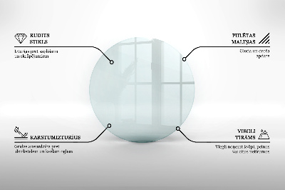 Sticlă sub șemineu rotund transparent