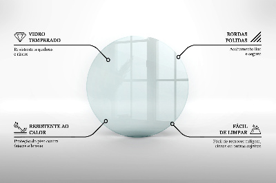 Sticlă sub șemineu rotund transparent