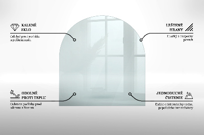 Placă de sticlă pentru șemineu jumătate rotund transparent