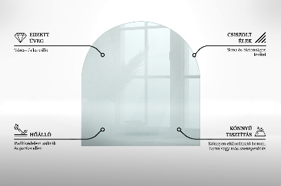 Placă de sticlă pentru șemineu jumătate rotund transparent