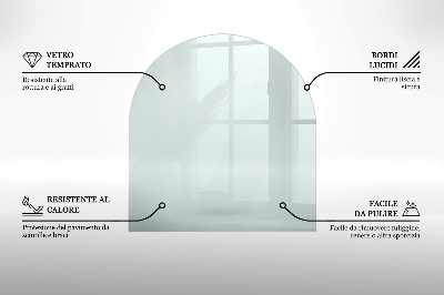 Placă de sticlă pentru șemineu jumătate rotund transparent