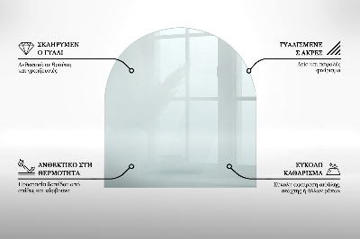 Placă de sticlă pentru șemineu jumătate rotund transparent