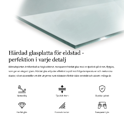 Placă de sticlă hexagonal pentru șemineu transparent