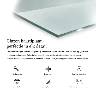 Placă de sticlă hexagonal pentru șemineu transparent