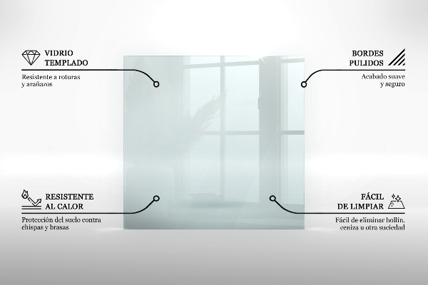 Placă de sticlă hexagonal pentru șemineu transparent