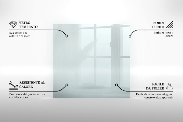 Placă de sticlă hexagonal pentru șemineu transparent