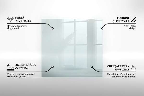 Placă de sticlă hexagonal pentru șemineu transparent
