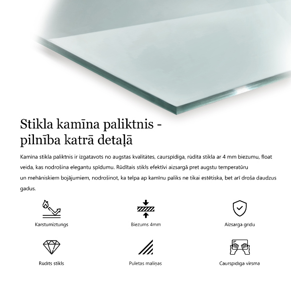 Placă de sticlă hexagonal pentru șemineu transparent