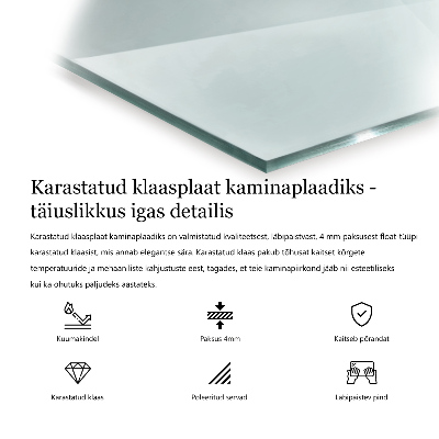 Placă de sticlă hexagonal pentru șemineu transparent