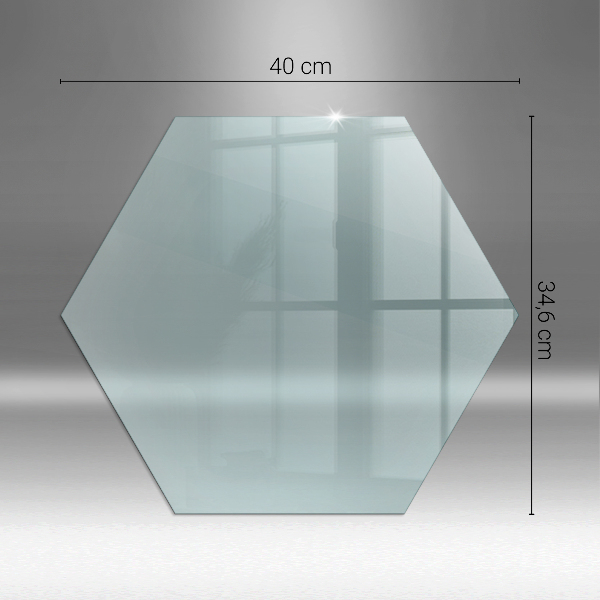 Placă de sticlă hexagonal pentru șemineu transparent