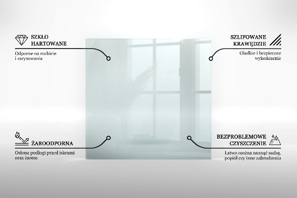 Placă de sticlă hexagonal pentru șemineu transparent