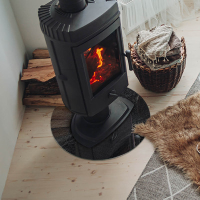 Sticlă rotundă sub sobă Model de piatră naturală