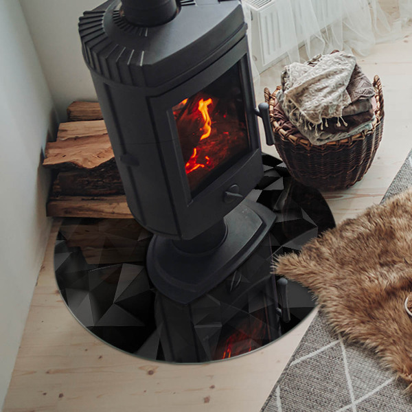 Placă de sticlă rotundă șemineu Geometrie în trei dimensiuni