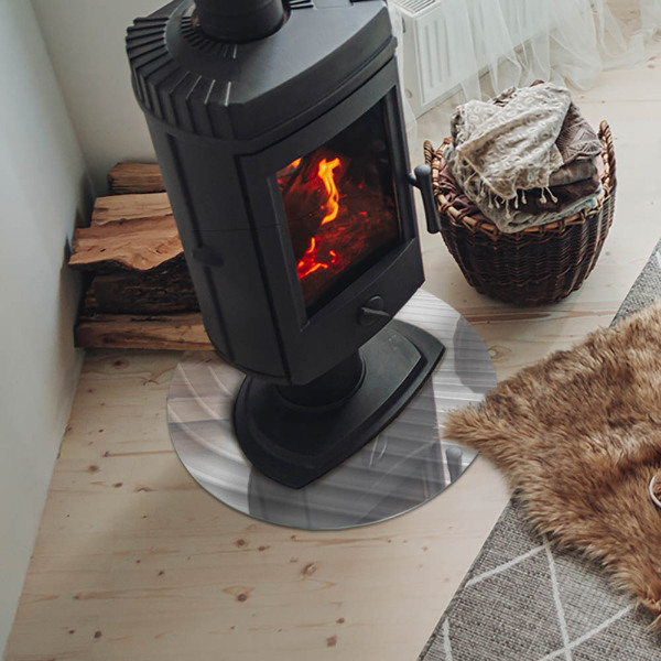 Sticlă rotundă sub sobă Valuri de forme subtile