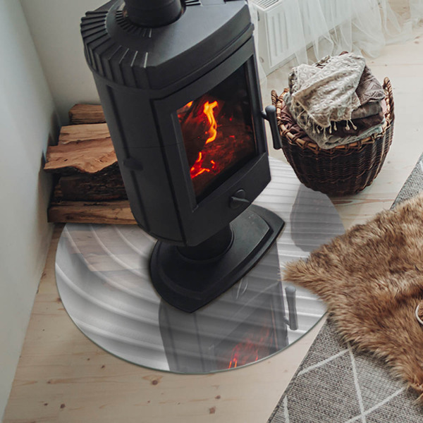 Sticlă rotundă sub sobă Valuri de forme subtile