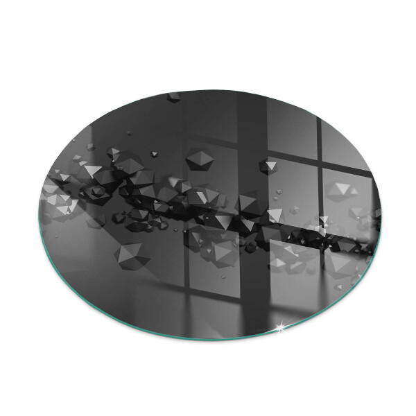 Placă rotundă din sticlă pentru șemineu Forme abstracte de nori în solide