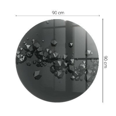 Placă rotundă din sticlă pentru șemineu Forme abstracte de nori în solide