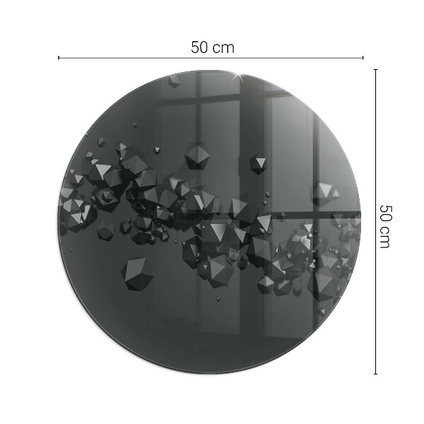 Placă rotundă din sticlă pentru șemineu Forme abstracte de nori în solide