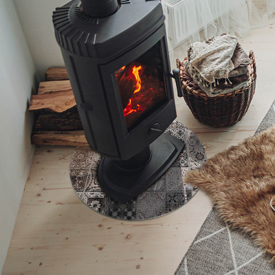 Placă de sticlă rotundă șemineu Modele decorative cu plăci