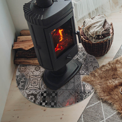 Placă de sticlă rotundă șemineu Modele decorative cu plăci