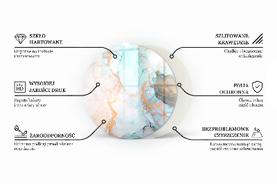 Placă de sticlă rotundă șemineu Model organic într-un stil abstract