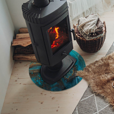 Placă de sticlă rotundă șemineu Model organic într-un stil abstract