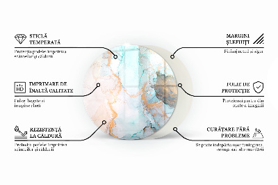 Placă de sticlă rotundă șemineu Model organic într-un stil abstract