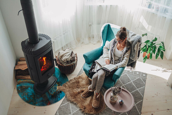 Placă de sticlă rotundă șemineu Model organic într-un stil abstract