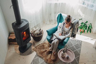 Sticlă rotundă sub sobă Natura structurii din piatră