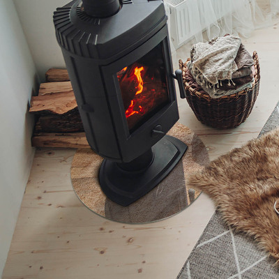 Sticlă rotundă sub sobă Natura structurii din piatră