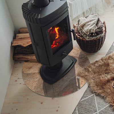 Sticlă rotundă sub sobă Natura structurii din piatră