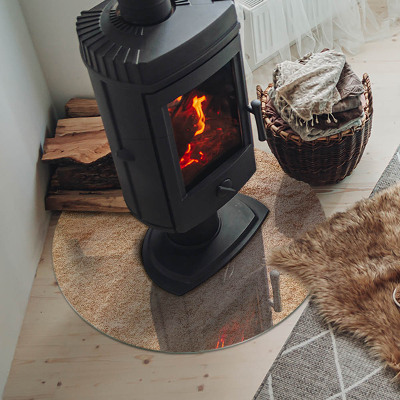 Sticlă rotundă sub sobă Natura structurii din piatră