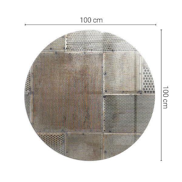 Placă rotundă din sticlă pentru șemineu Motiv din oțel perforat
