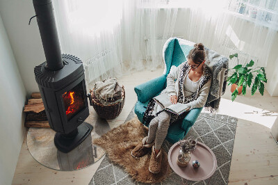 Sticlă rotundă sub sobă Model de piatră inspirat din natură