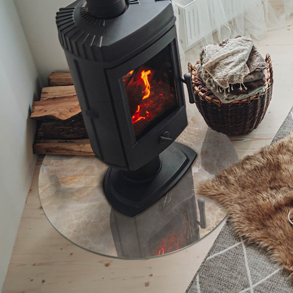 Sticlă rotundă sub sobă Model de piatră inspirat din natură