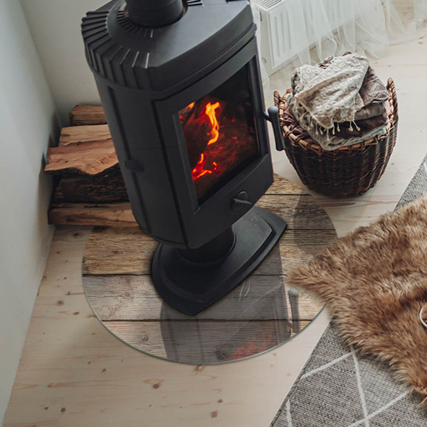 Placă de sticlă rotundă șemineu Plăci în stil natural