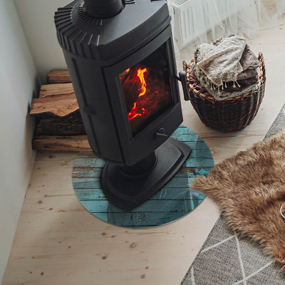 Sticlă rotundă sub sobă Plăci rustice în stil natural